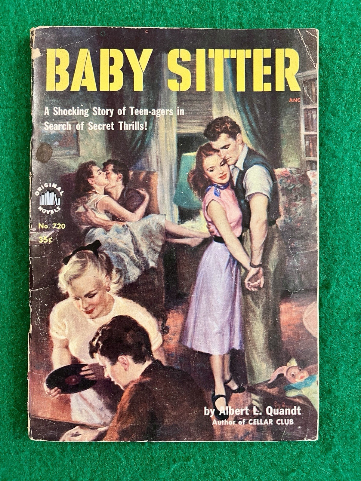 Vintage BABY SITTER Albert Quandt 1952 Original Novel 1st EDITION Paperback PULP