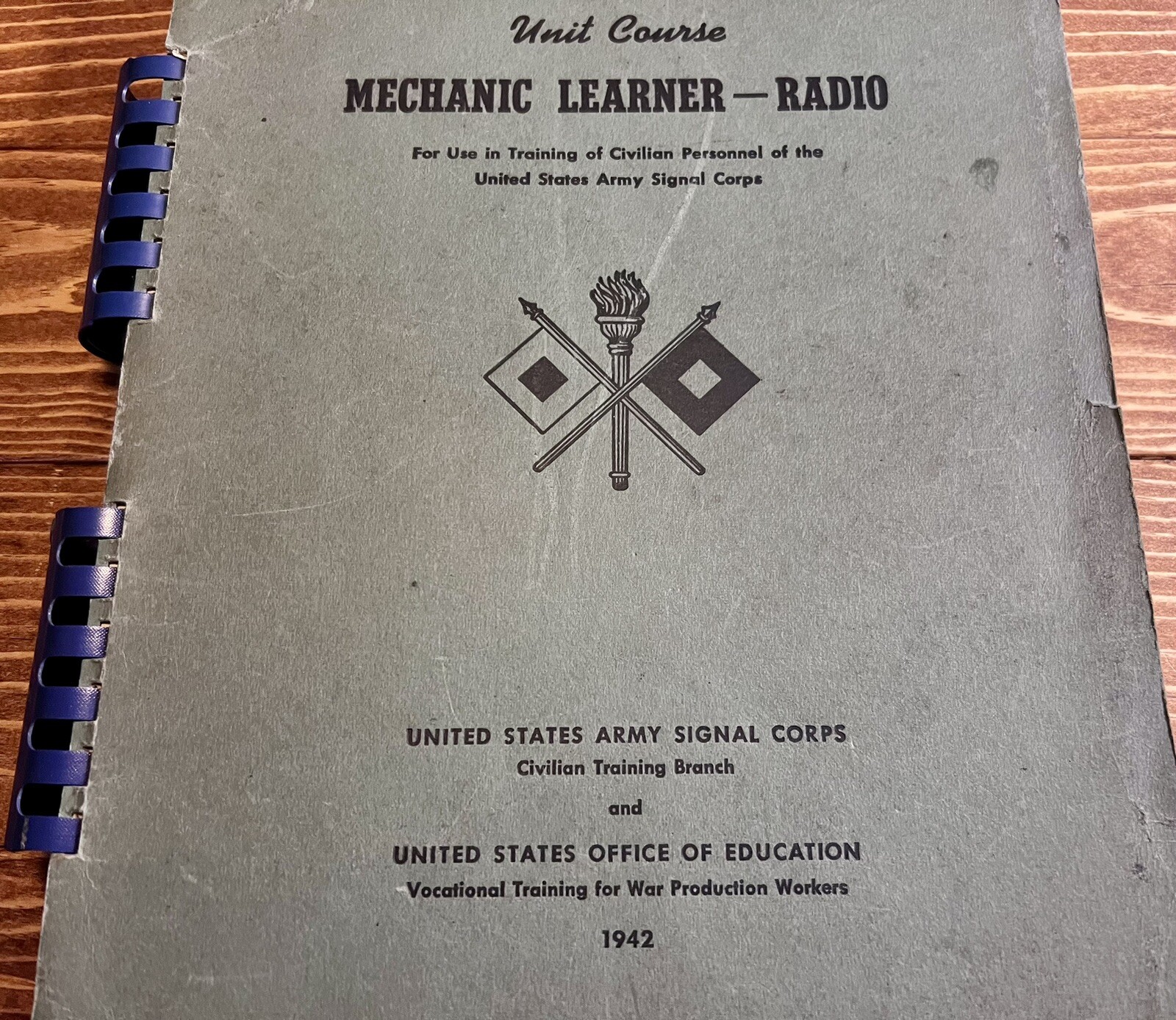 Mechanic Learner Radio US Army Corp of Engineers Antique Book 1942 Training Unit