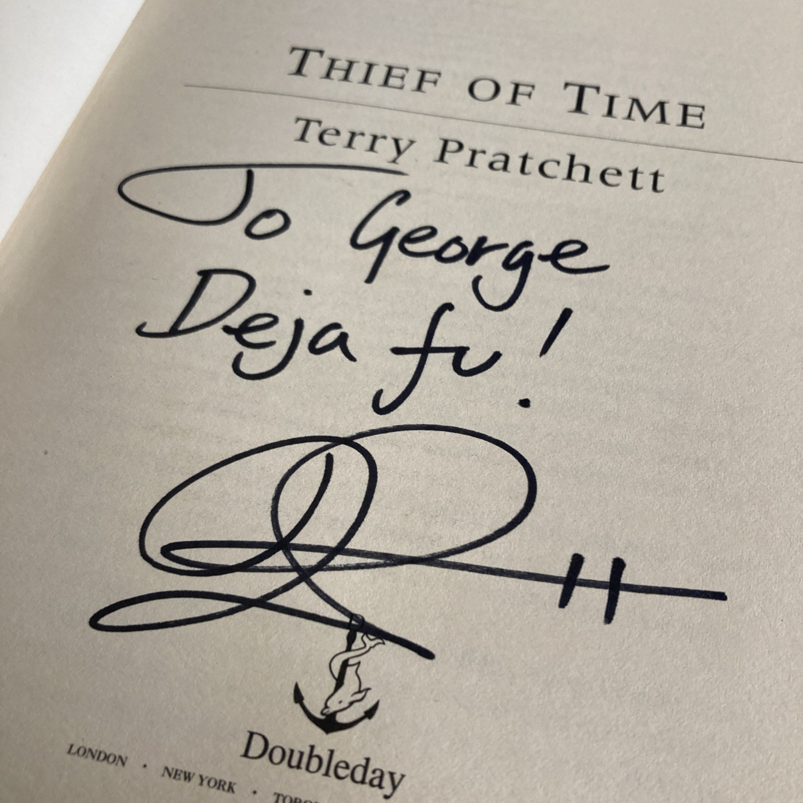 Terry Pratchett 2001 Signed First Edition Thief Of Time Hardback Discworld