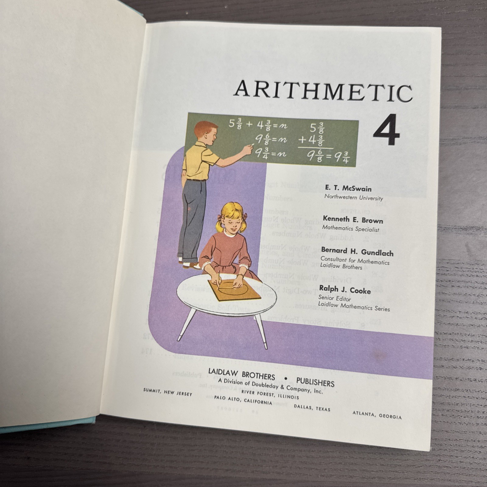 Vintage 4th Grade HC Arithmetic Math Book 1965