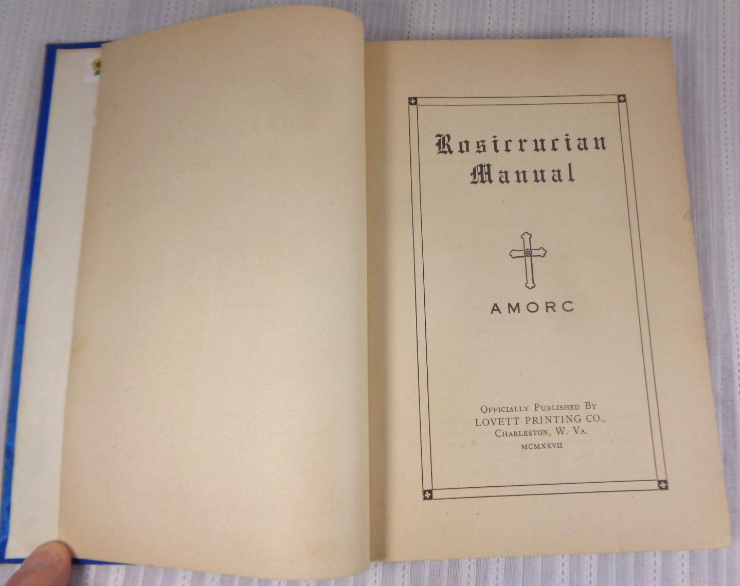 Rosicrucian Manual AMORC H. Spencer Lewis 1927 2nd Edition Hardcover