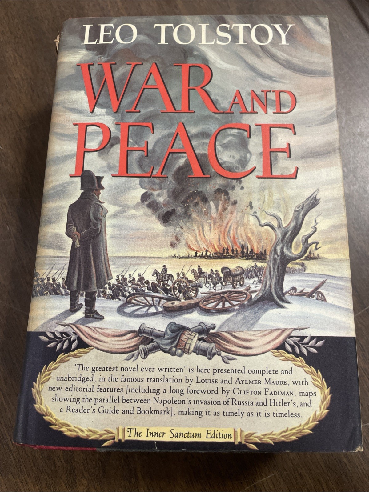 War And Peace – Leo Tolstoy – Inner Sanctum Edition – Dust Jacket