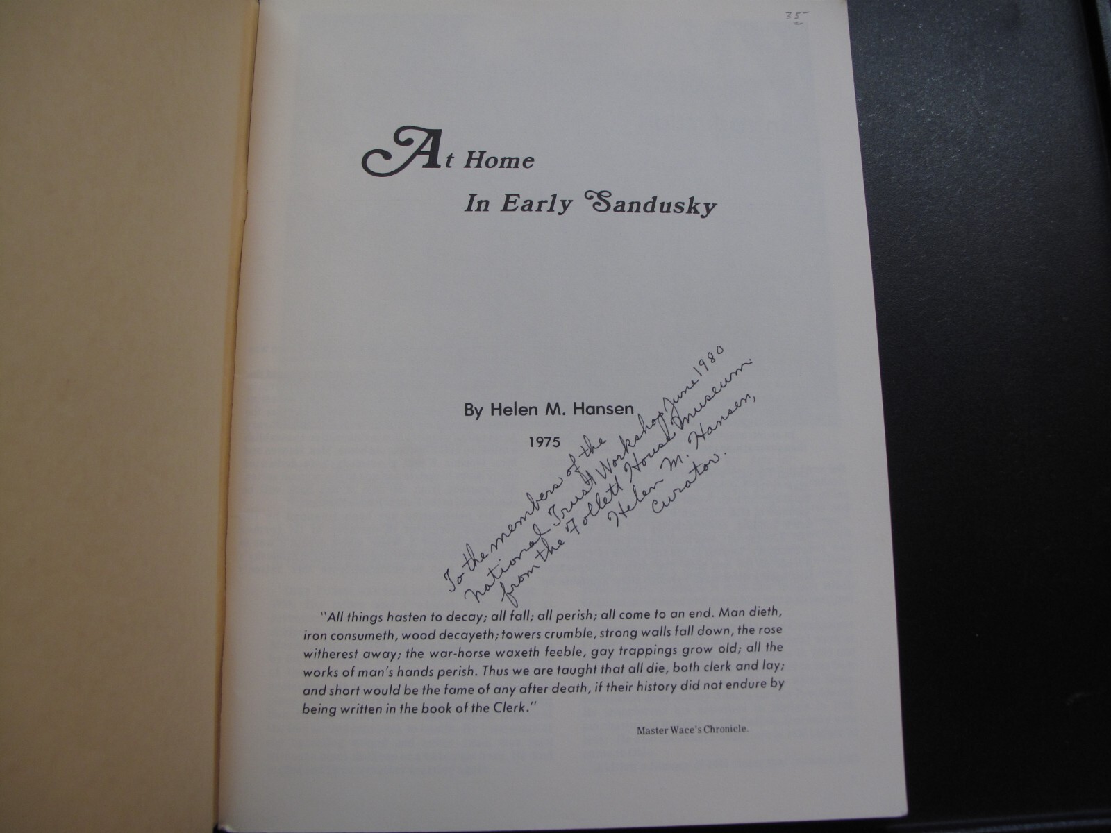 Sandusky Ohio Home Series Illus History Biography 1975 Author Signed Illus