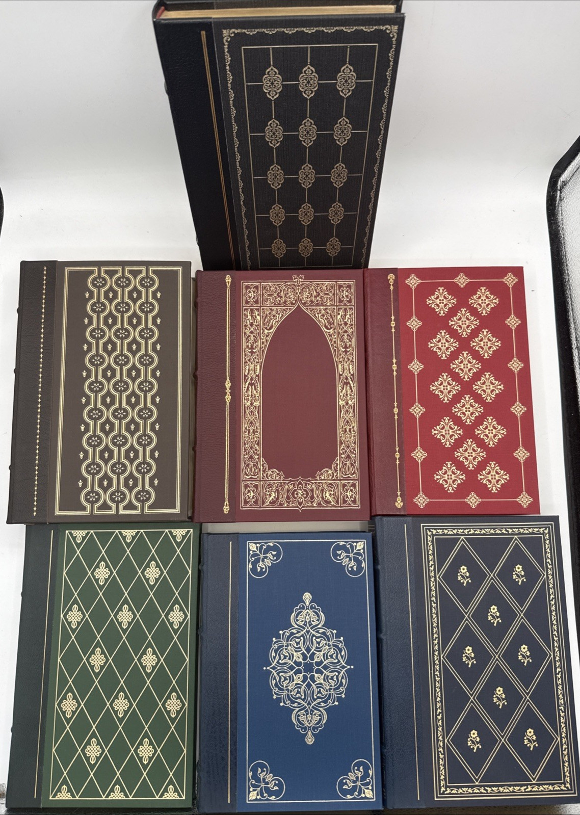 Lot of 7 The Franklin Library Gold Gilded Leather Books, HC Book, B171