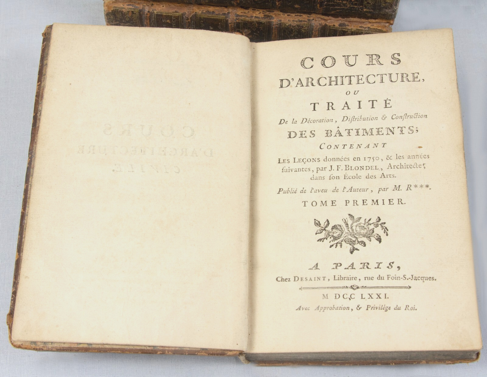 Blondel – 1771 – Cours d’Architecture – Vols 1–4 – Classic Architecture FRANCE
