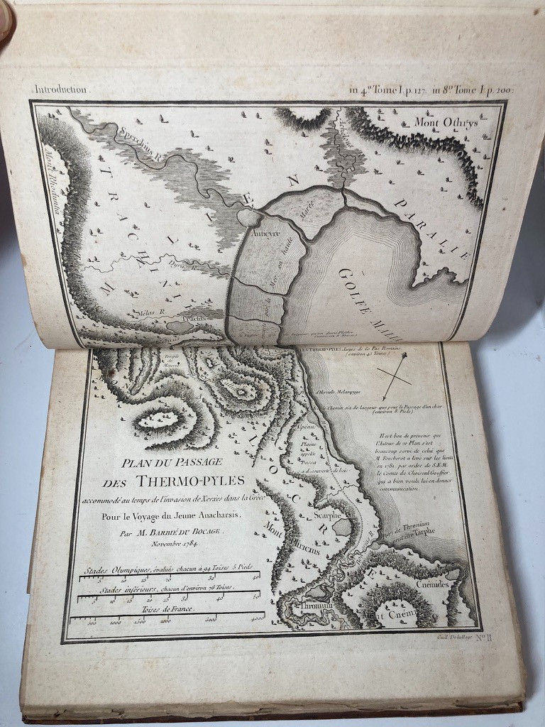 1790 ANCIENT GREECE ATLAS Anacharsis 31 Maps Hand Color Leather Binding