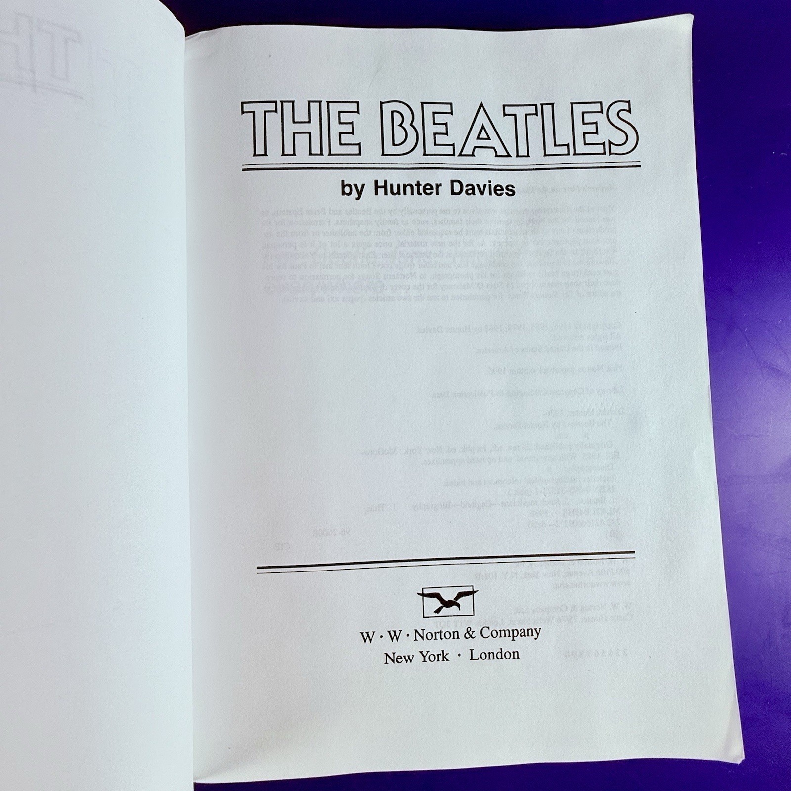 BEATLES “HUNTER DAVIES REVISED BIO” 1996 SOFT COVER BOOK 416 pages