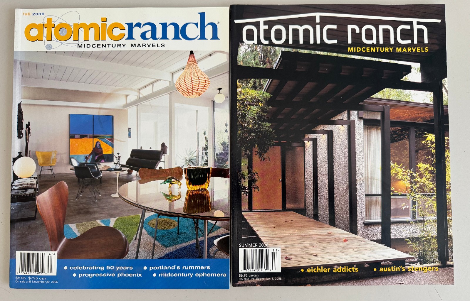ATOMIC RANCH MAGAZINES-TWO EARLY ISSUES 11 AND 18-MEDCENTURY MODERN-VG