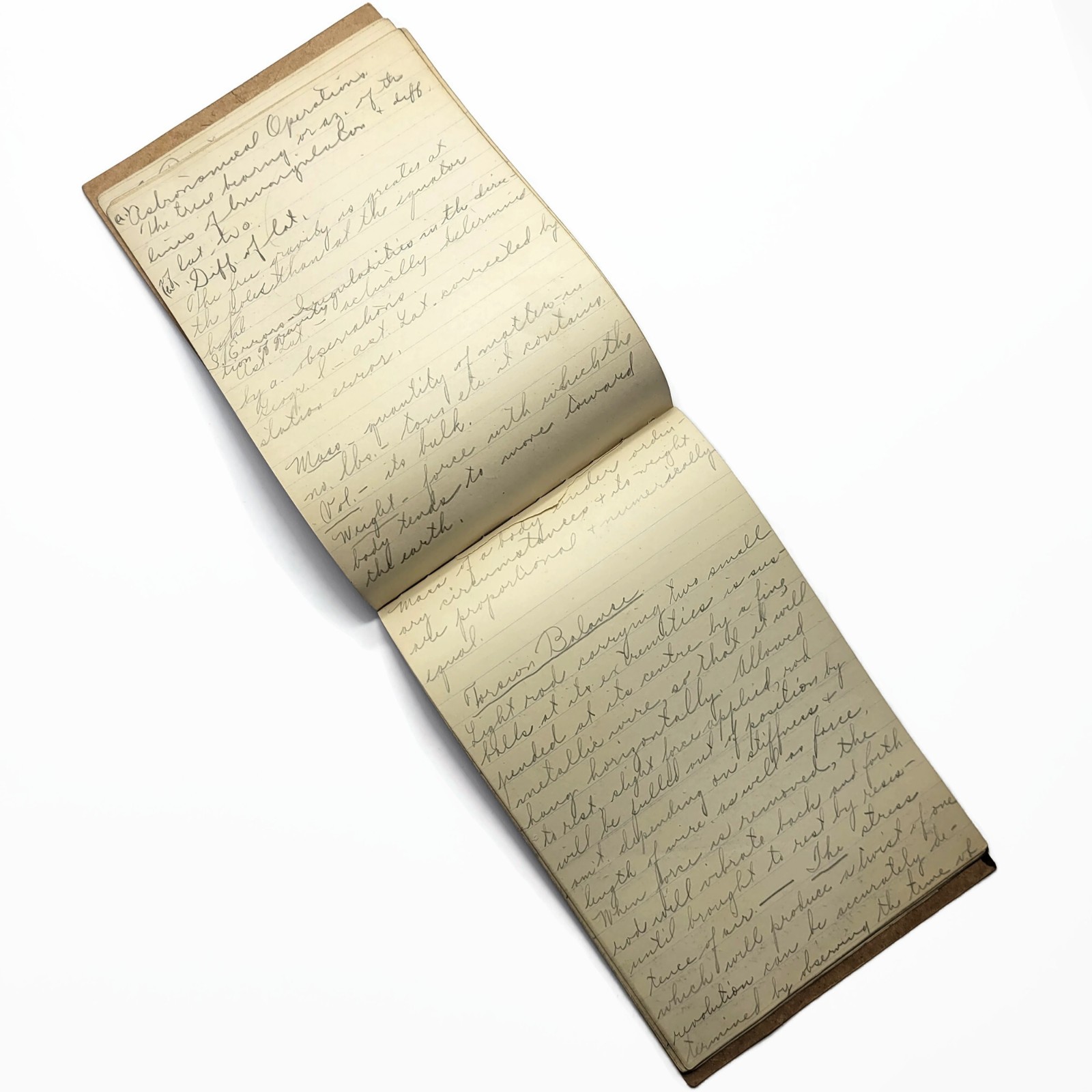 Vintage 1909 Webster School Handwritten Astronomy Education Note-book
