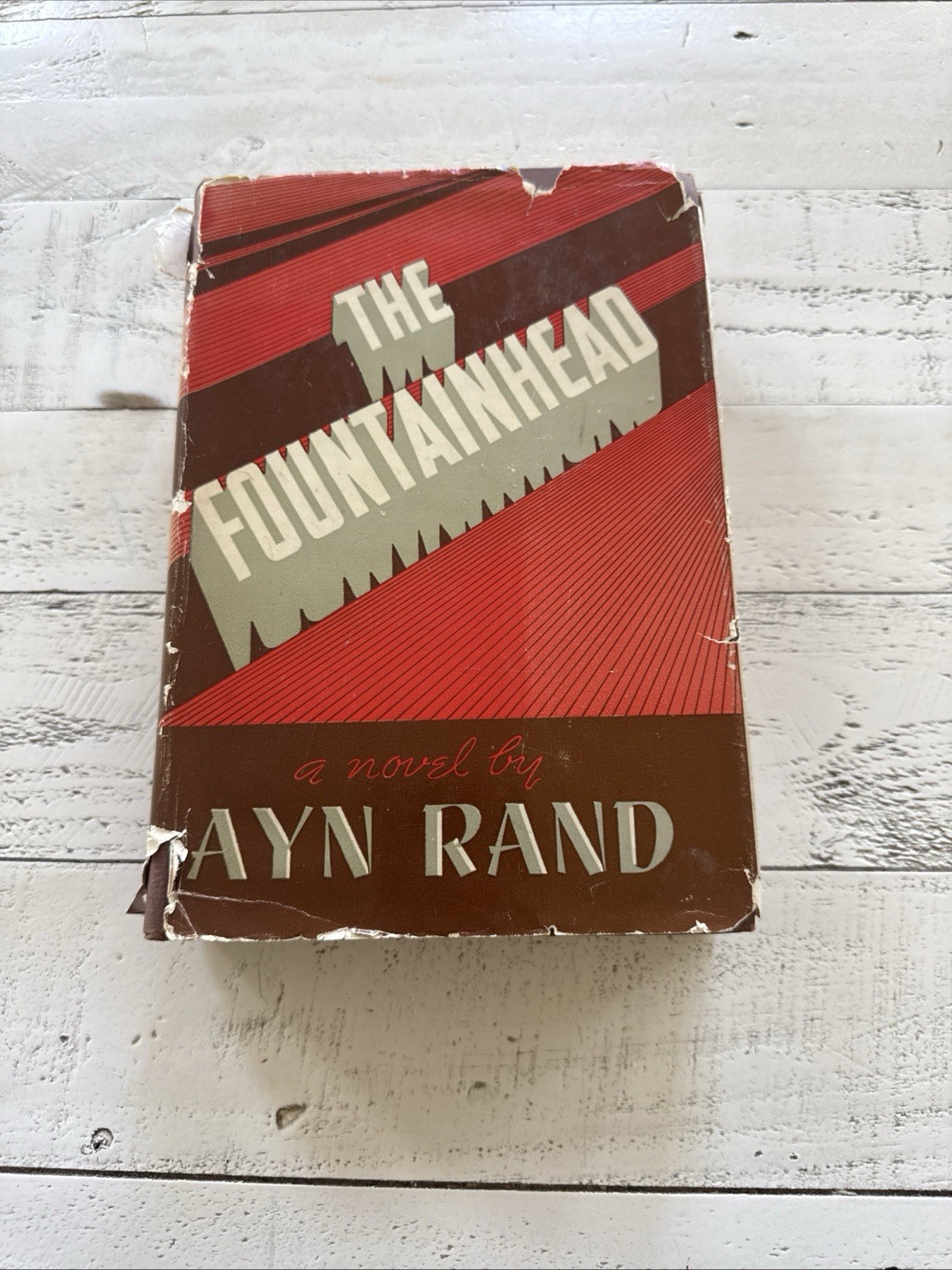 1943 The Fountainhead Ayn Rand Early Printing Cloth HC w/ Original DJ + Errors