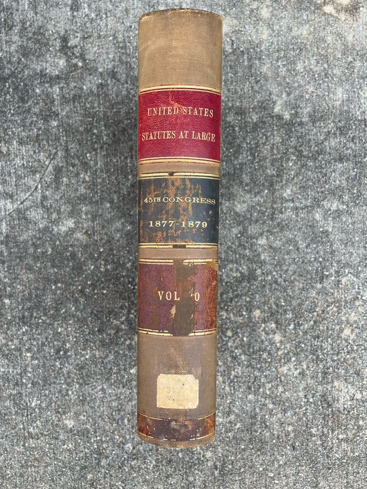 Govt Printing Office Statutes at Large United States Vol XX 1879 HC Washington