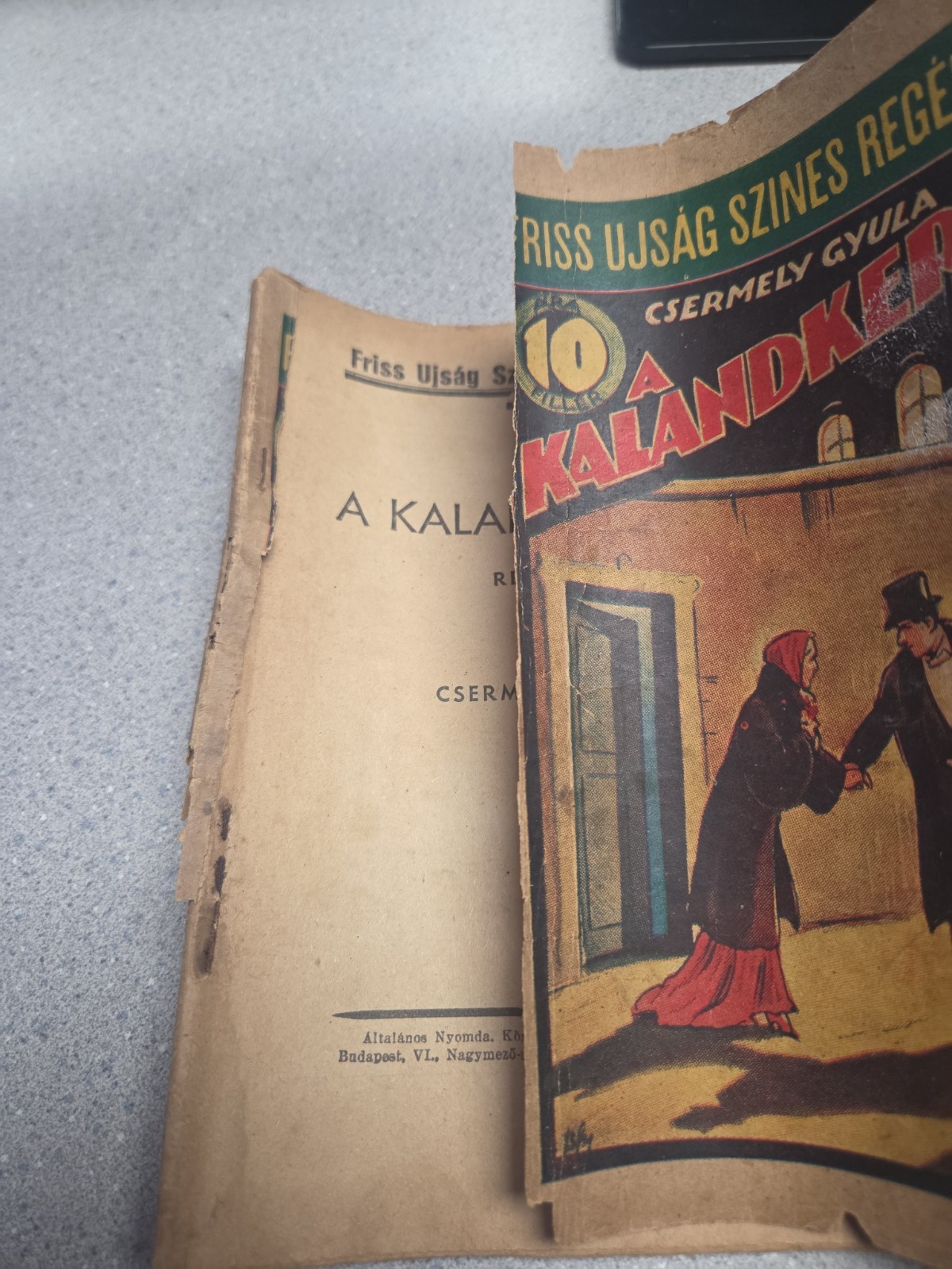 1937 Friss Ujsag Novel Gyula Csermely – A Kalandkereso “The Adventure Seeker”