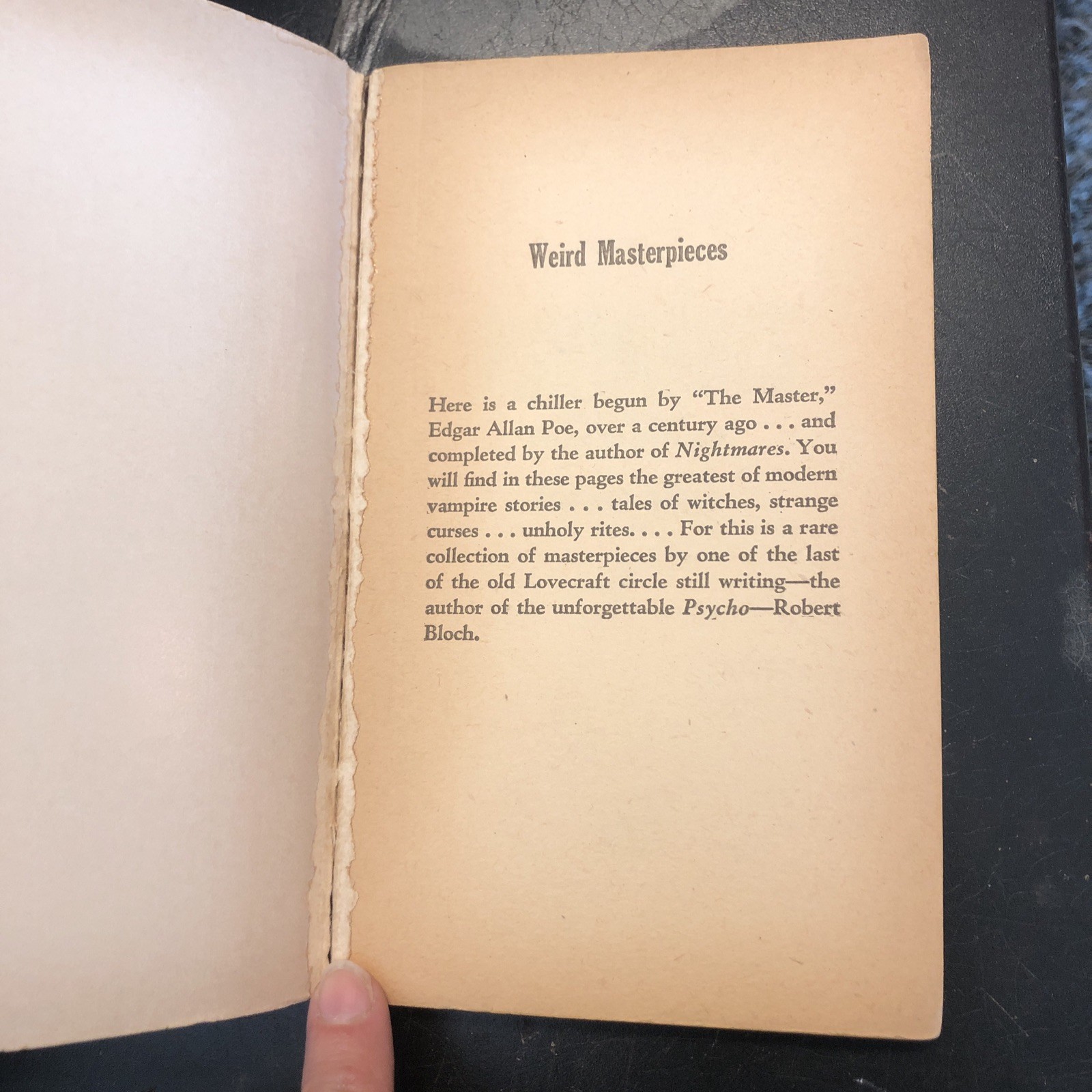 NIGHTMARES BY ROBERT BLOCH 1961 PULP BELMONT BKS HORROR/FANTASY STORIES