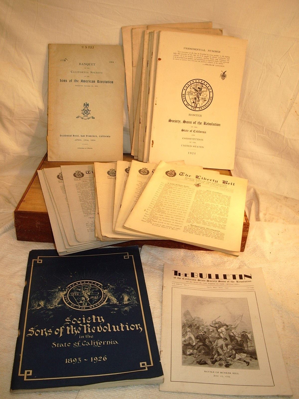 Antique Publications -SONS of the AMERICAN REVOLUTION-California Society 1904-47