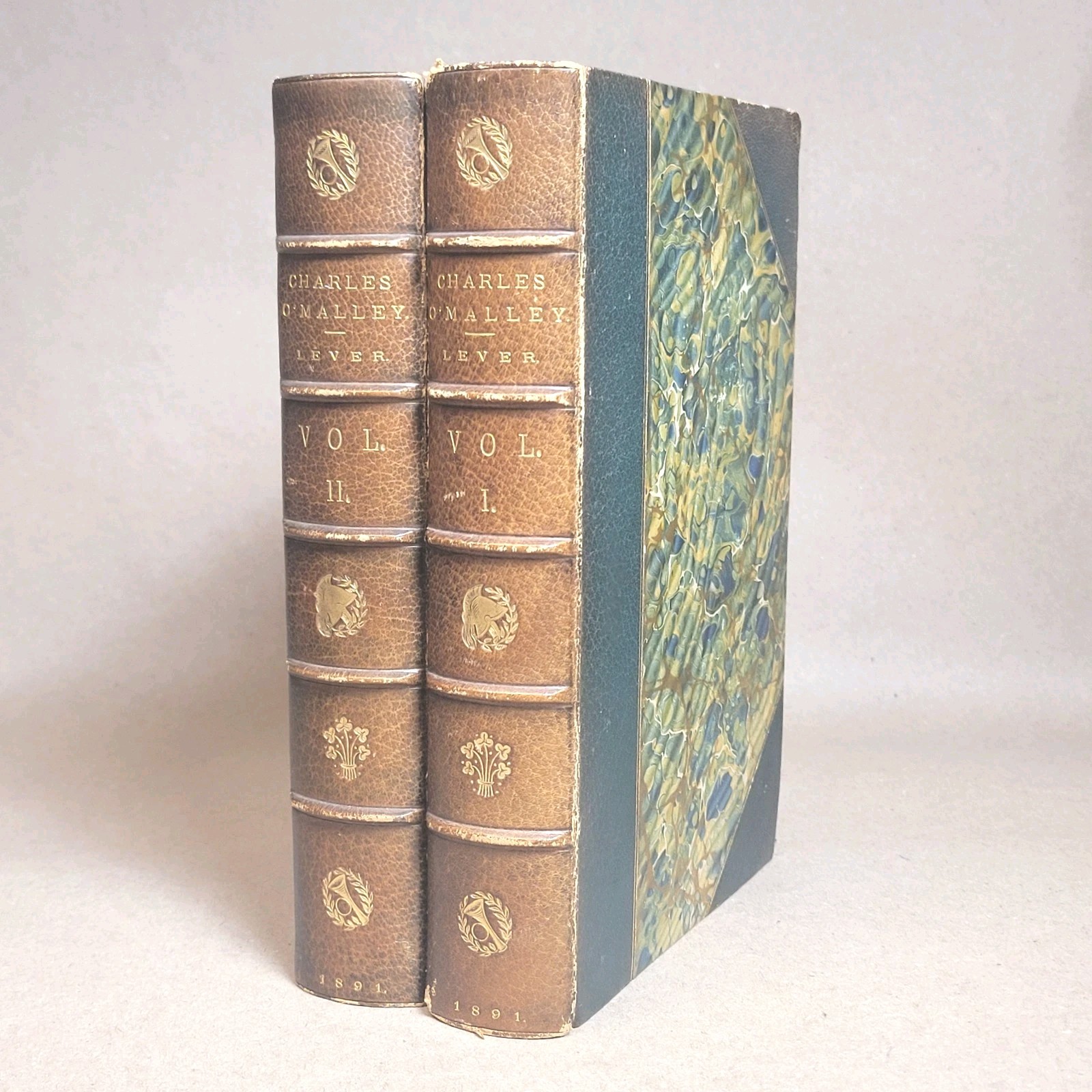 1891 Charles O’Malley The Irish Dragoon By in Two Volumes Charles Lever Antique