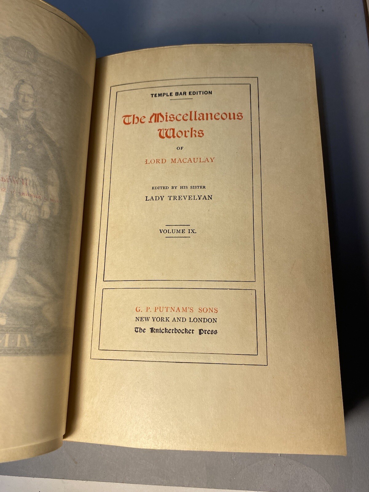 RARE 2 Sets 1898 Miscellaneous Works & The History of England Macaulay 372/1000