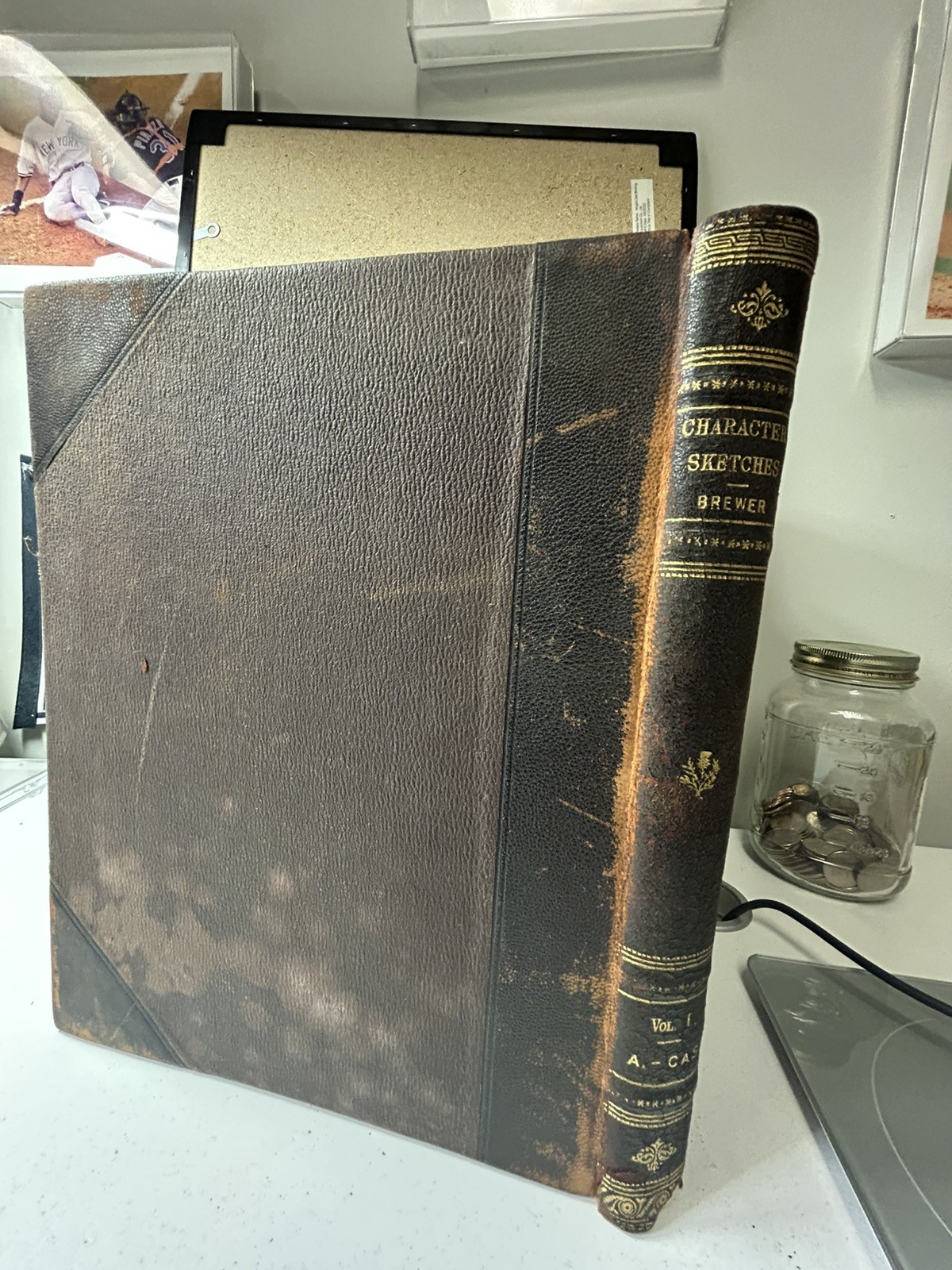 Antique 1902 Brewer Character Sketches Romance 8 Vol Complete Brown Leather Set