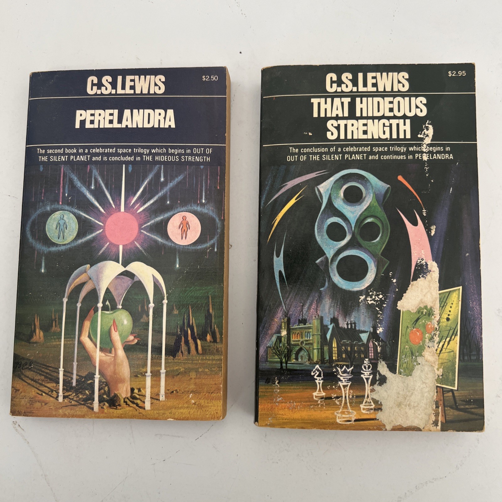 Vintage C.S. Lewis Space Trilogy Paperbacks- Perelandra & That Hideous Strength
