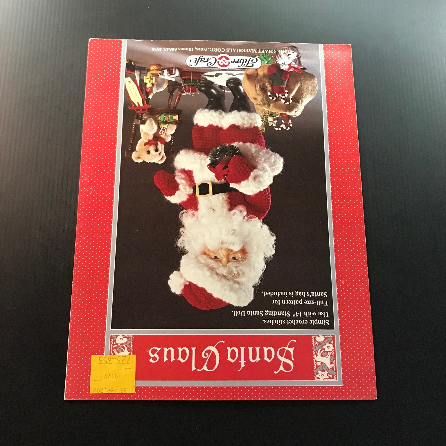 Santa Claus Crochet Pattern Fibre-Craft Materials 1991 Doll Bag FCM256