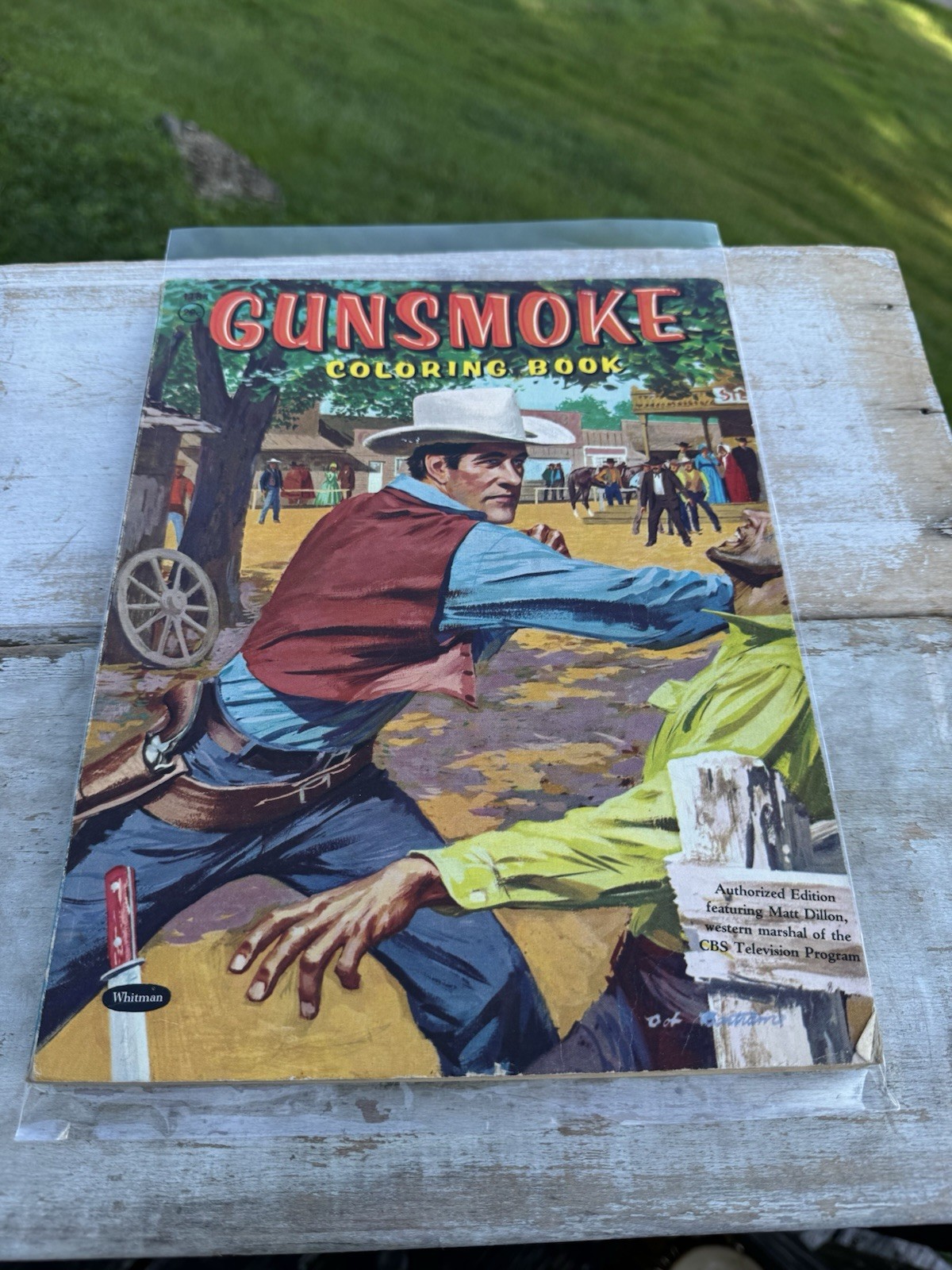 1958 Whitman Gunsmoke Coloring Book Matt Dillon CBS TV Vintage Original