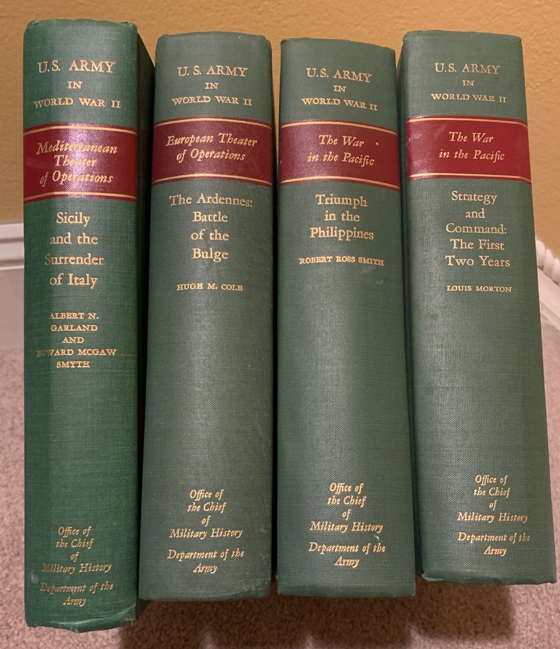 U.S. ARMY IN WORLD WAR II FIRST EDITION MILITARY BOOK LOT INCLUDES MAPS