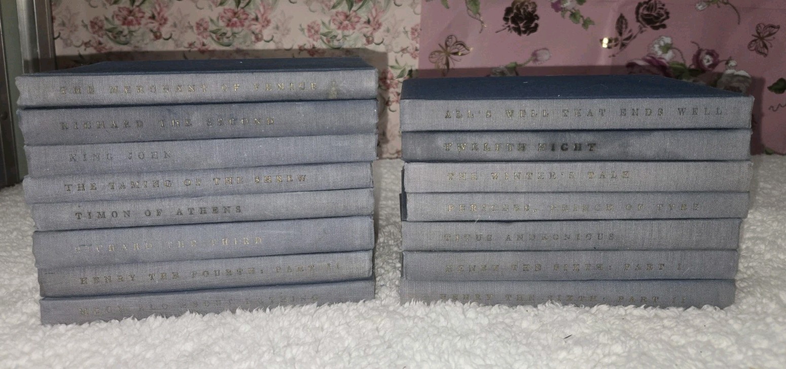 The Yale Shakespeare 40 Volume Set Hardcover Vintage Books Blue 1960’s
