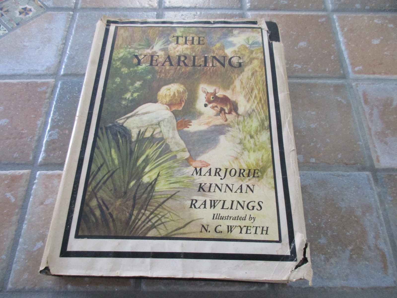 The Yearling 1947 by Marjorie Kinnan Rawlings Hardcover Book 1939 N.C. Wyeth DJ