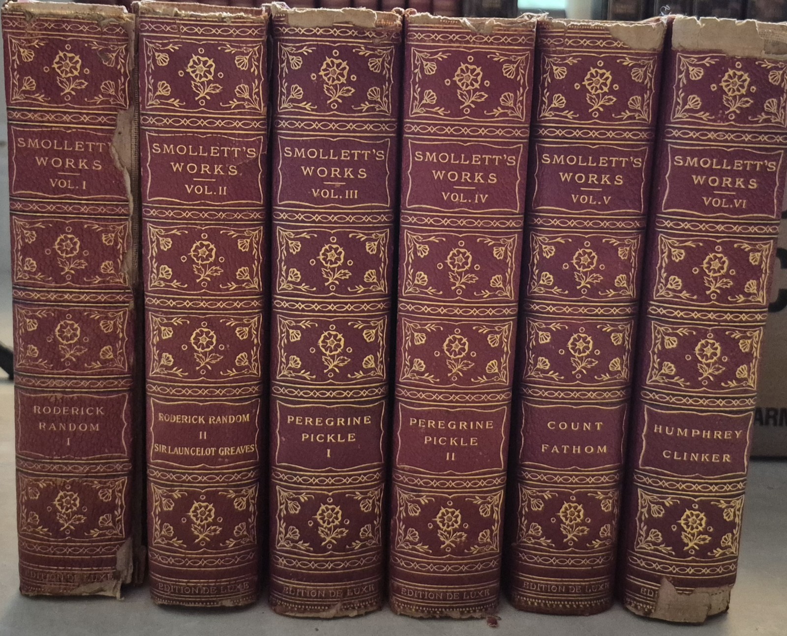 The Works of Tobias Smollett – Vol. 1&5 – De Luxe Limited Edition #737/1000 1902