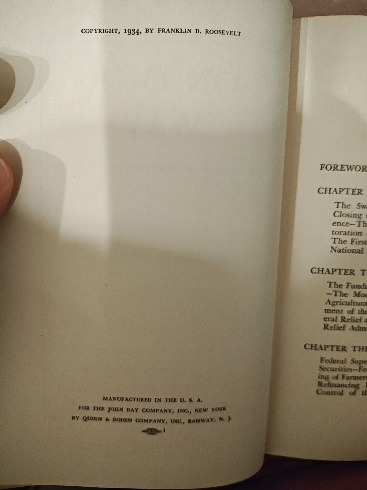 1934 On Our Way, by Franklin D. ROOSEVELT, True First Edition With Errors