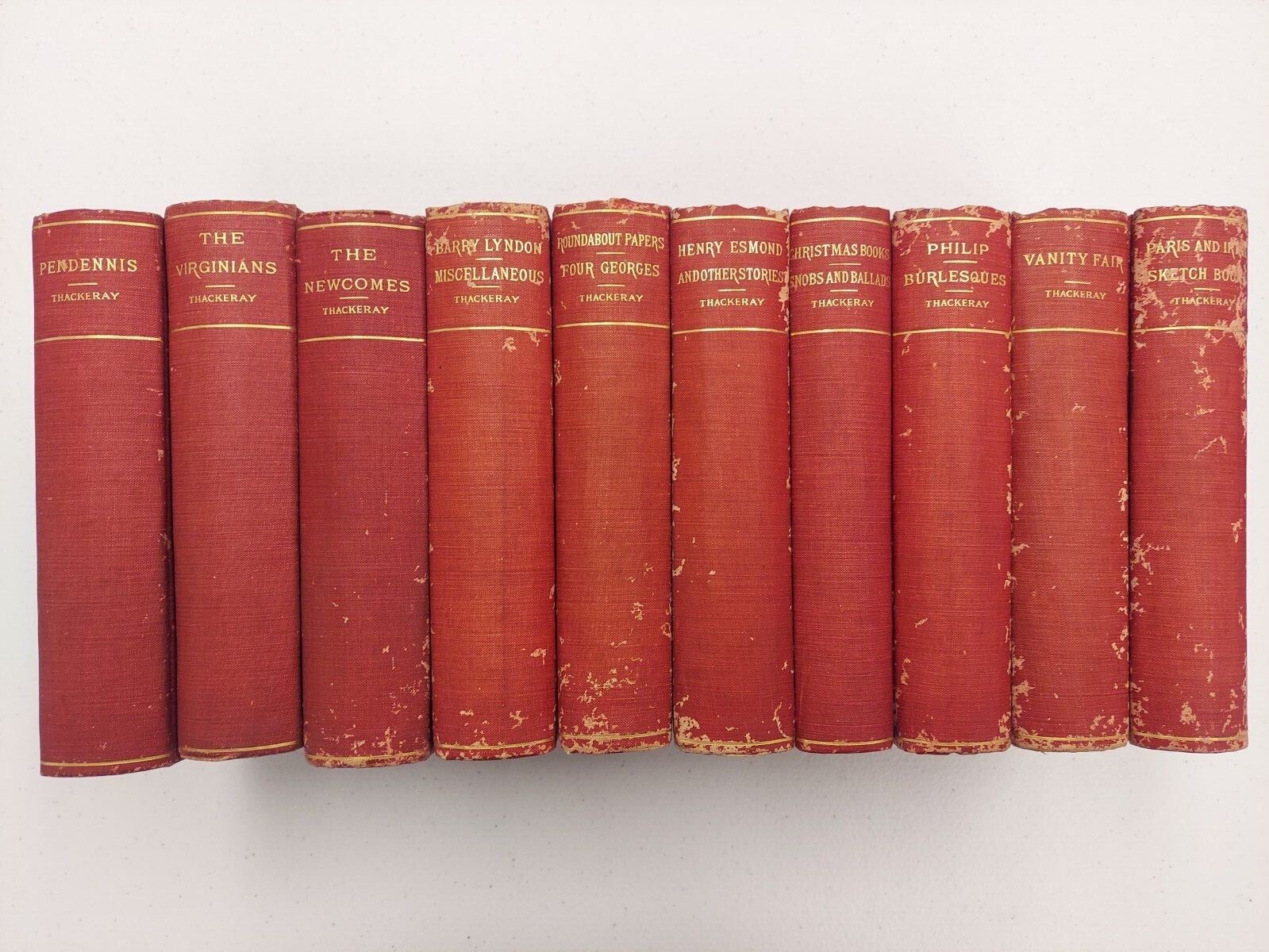 Vintage William Thackeray Works 10 Volume Set Hardcover Early 1900s