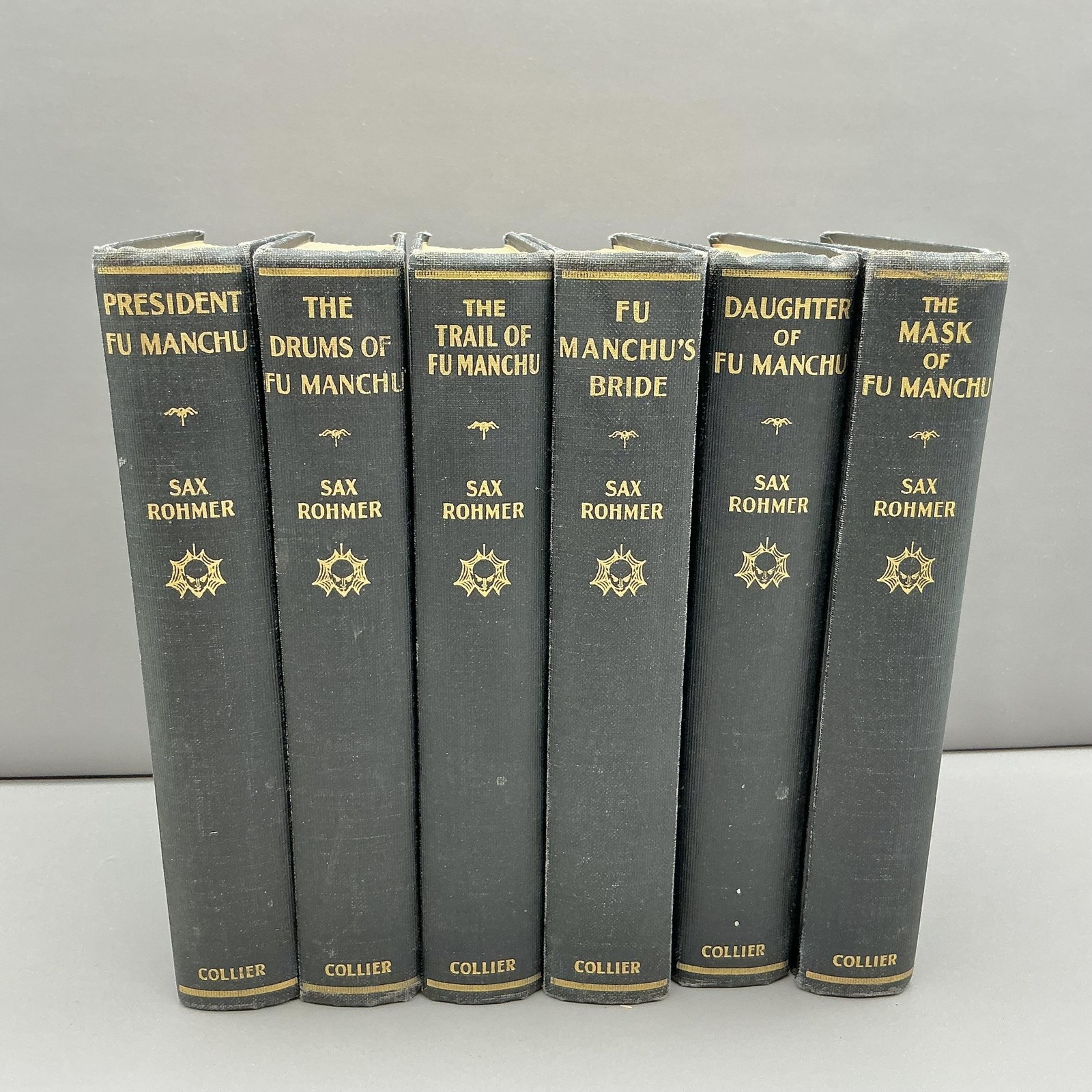 Vintage Fu Manchu Sax Rohmer 6 HC Lot 1930s Collier Orient Edition Hardcover USA