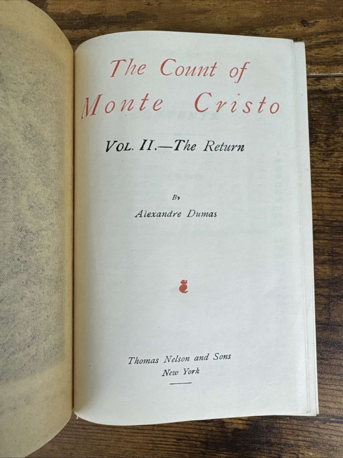 The Count Of Monte Cristo Vol 1-2 Dumas Thomas Nelson & Sons NEW CENTURY LIBRARY
