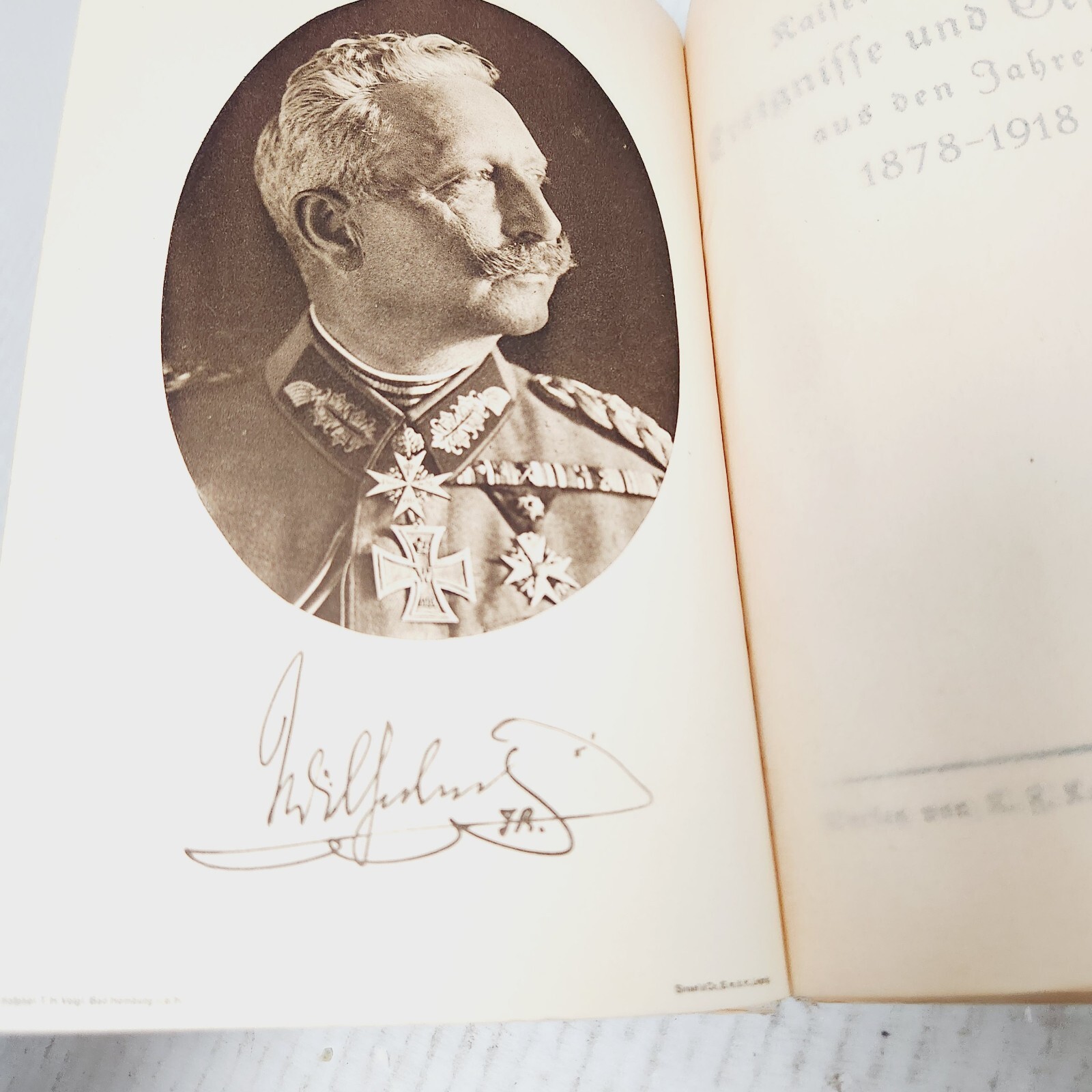 Kaiser Wilhelm II EREIGNISSE UND GESTALTEN 1878-1918 Antique German Book Signatu