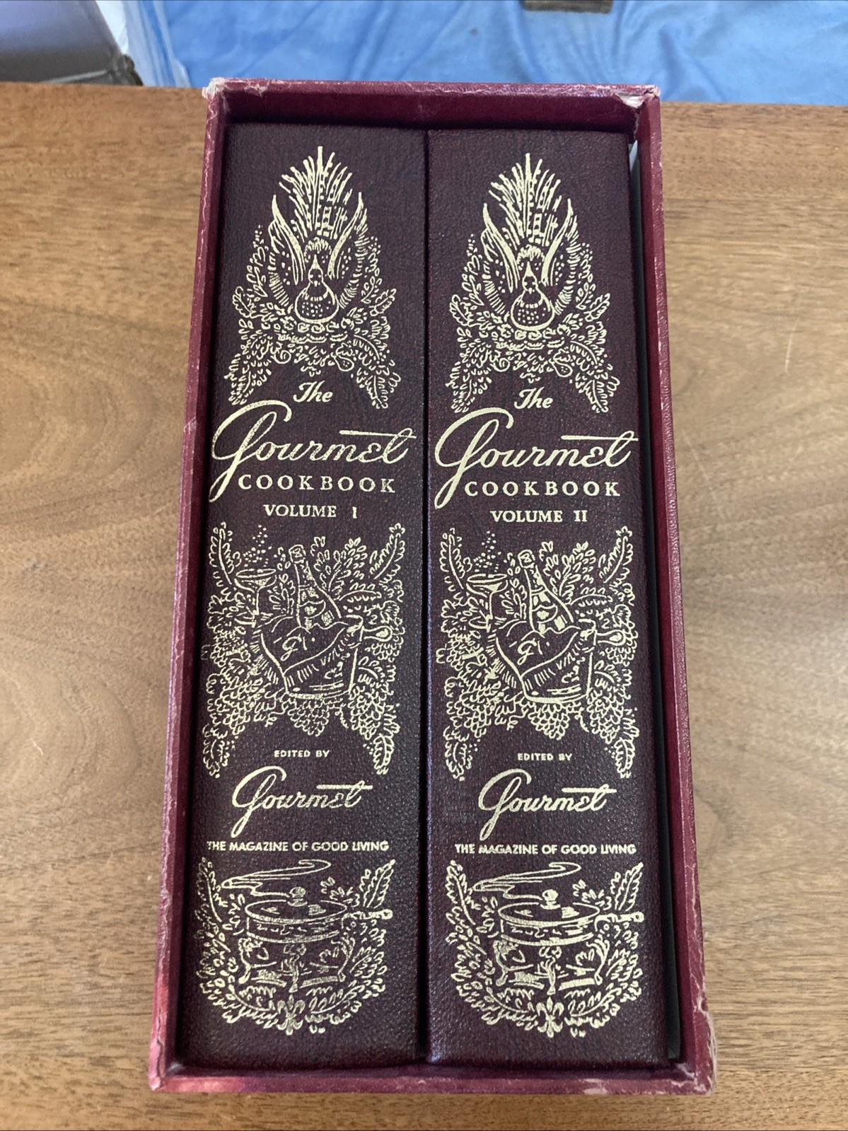 Vintage The Gourmet Cookbook Volumes 1 & 2 Boxed Set 1974 6th Printing HC VG