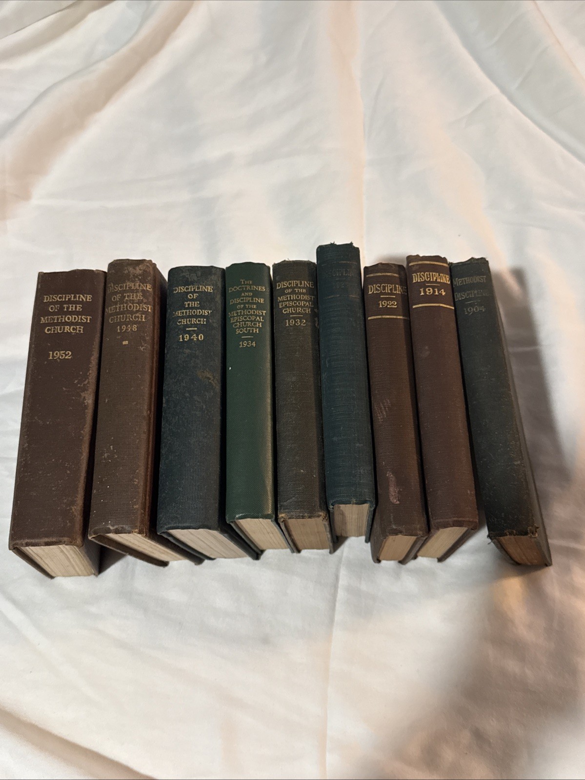 Antique Books Lot of 9: Discipline of The Methodist Church 1904-1952