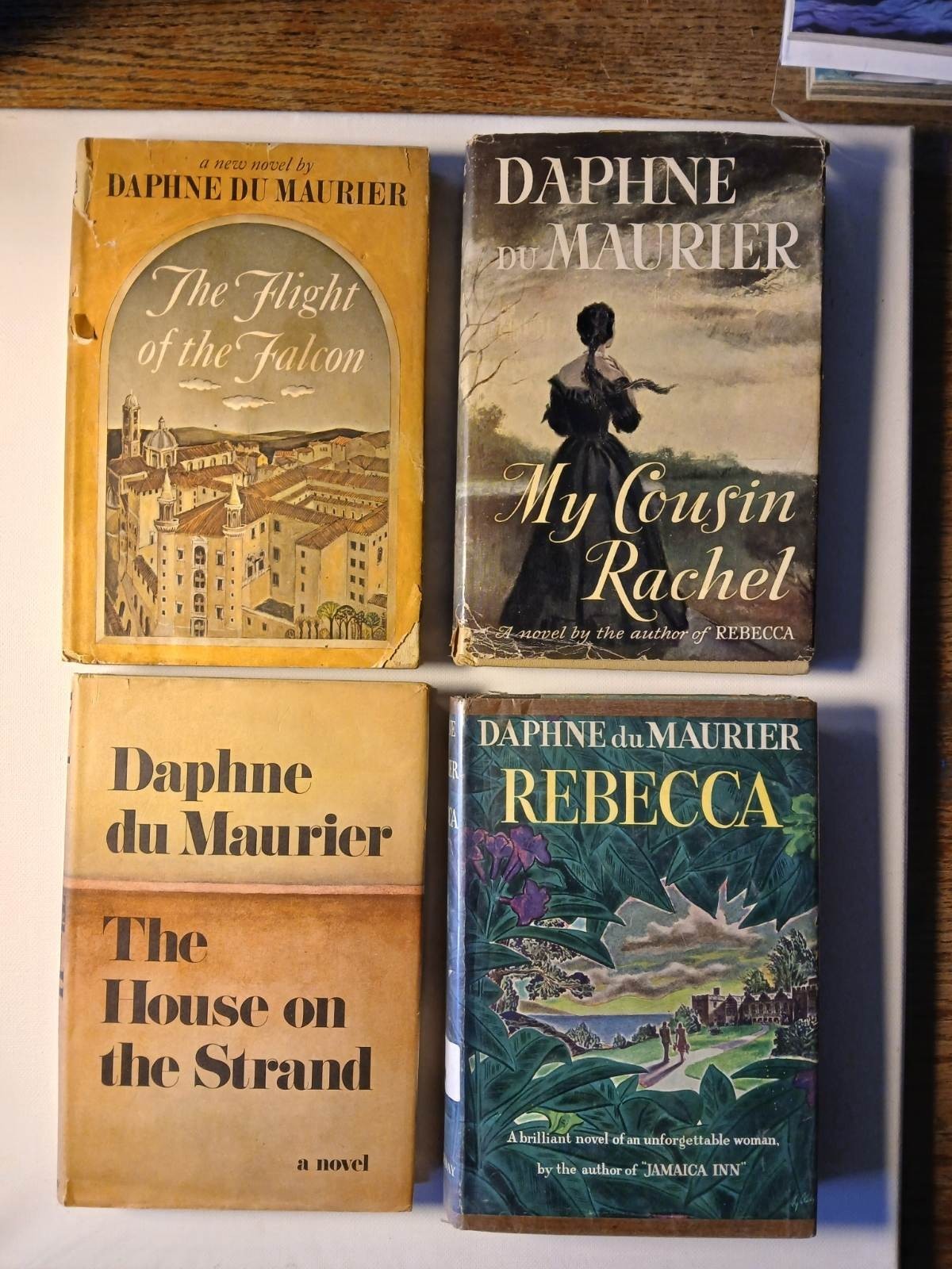 Daphne Du Maurier booklot 4, 3 book club, DJ/G cond. Rebecca 1938 U.S. poor s-2