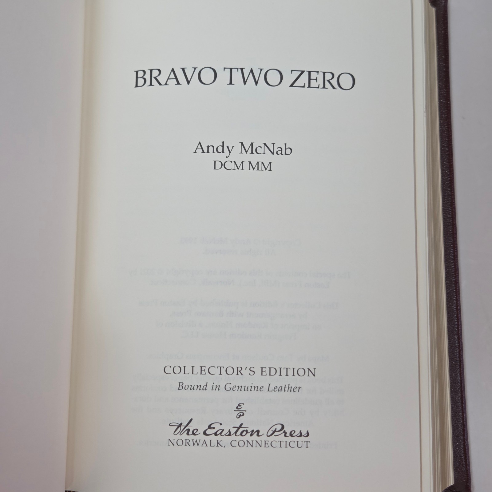 Easton Press Bravo Two Zero McNab Leather Gulf War SAS Military History Notes
