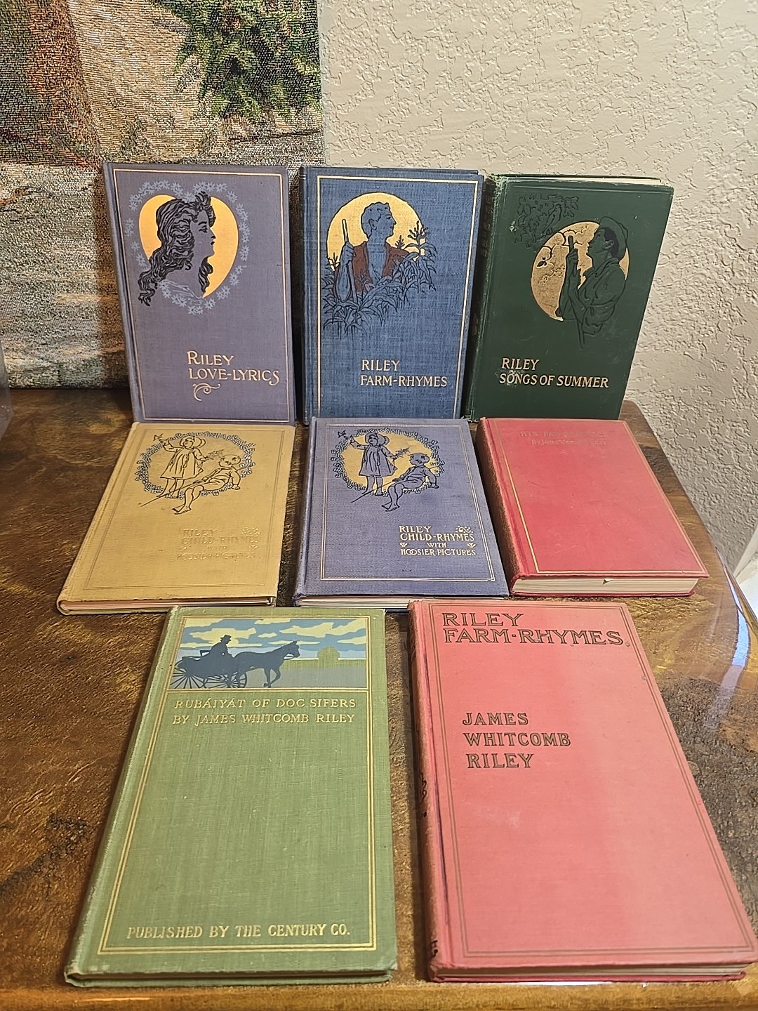 *Rare* JAMES WHITCOMB RILEY Antique Book Lot of 8 books! Riley Farm, Love ++