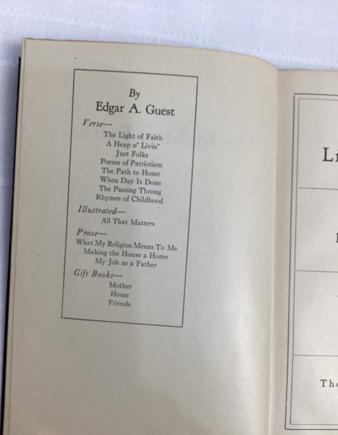 The Light of Faith by Edgar A Guest 1926 The Reilly & Lee Co. Hardcover