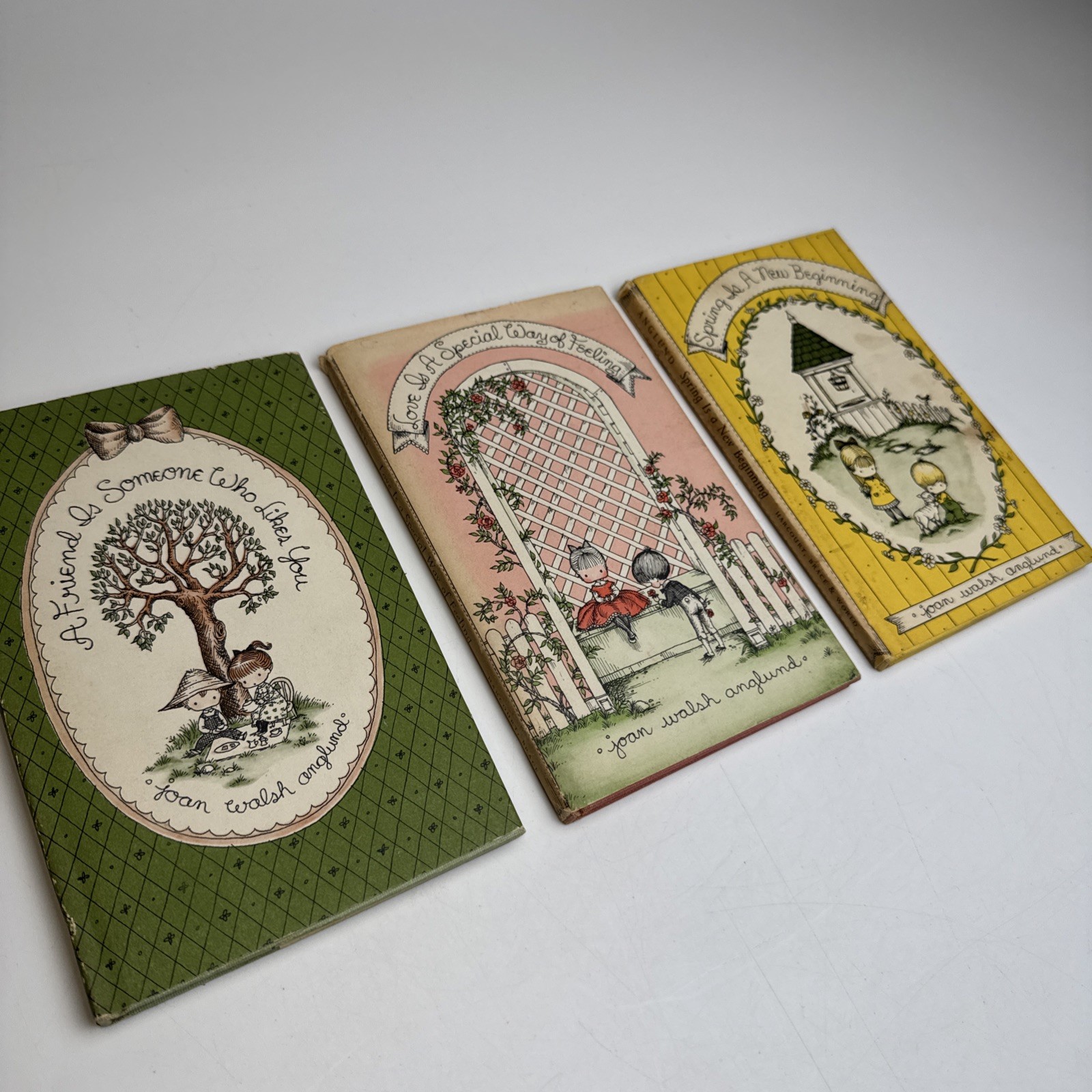 3 Vintage Joan Walsh Anglund Hardcover Book Lot Love Friendship Spring Exc Cond