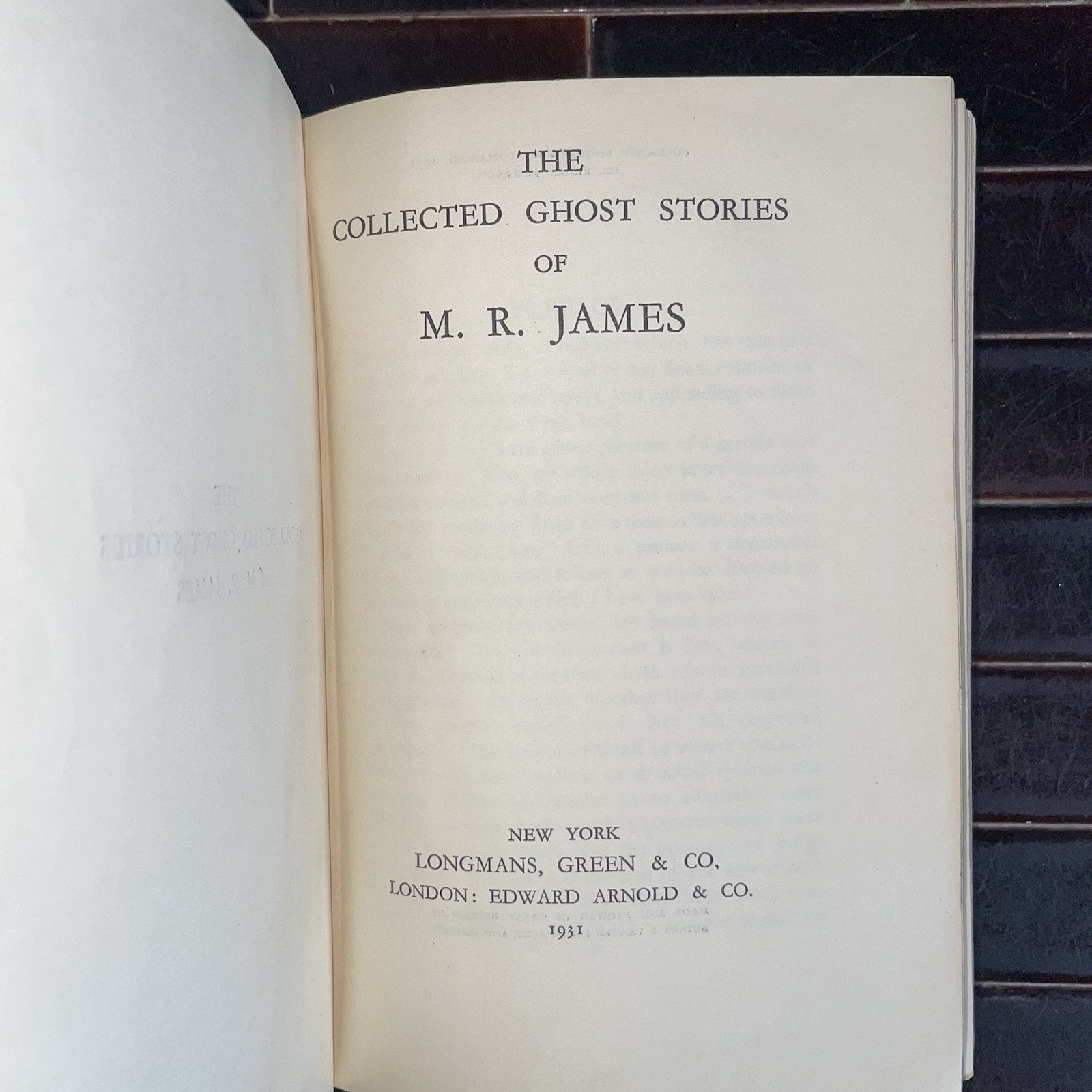 RARE BOOK! Collected Ghost Stories by M.R. James, First US edition, 1931!