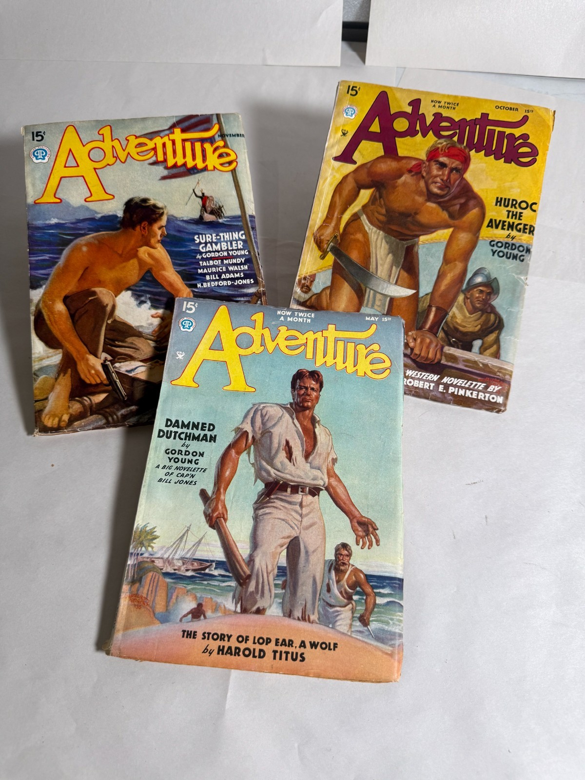 Adventure Pulp Fiction Magazine Lot — Gordon Young, Talbot Mundy, H. Bedford