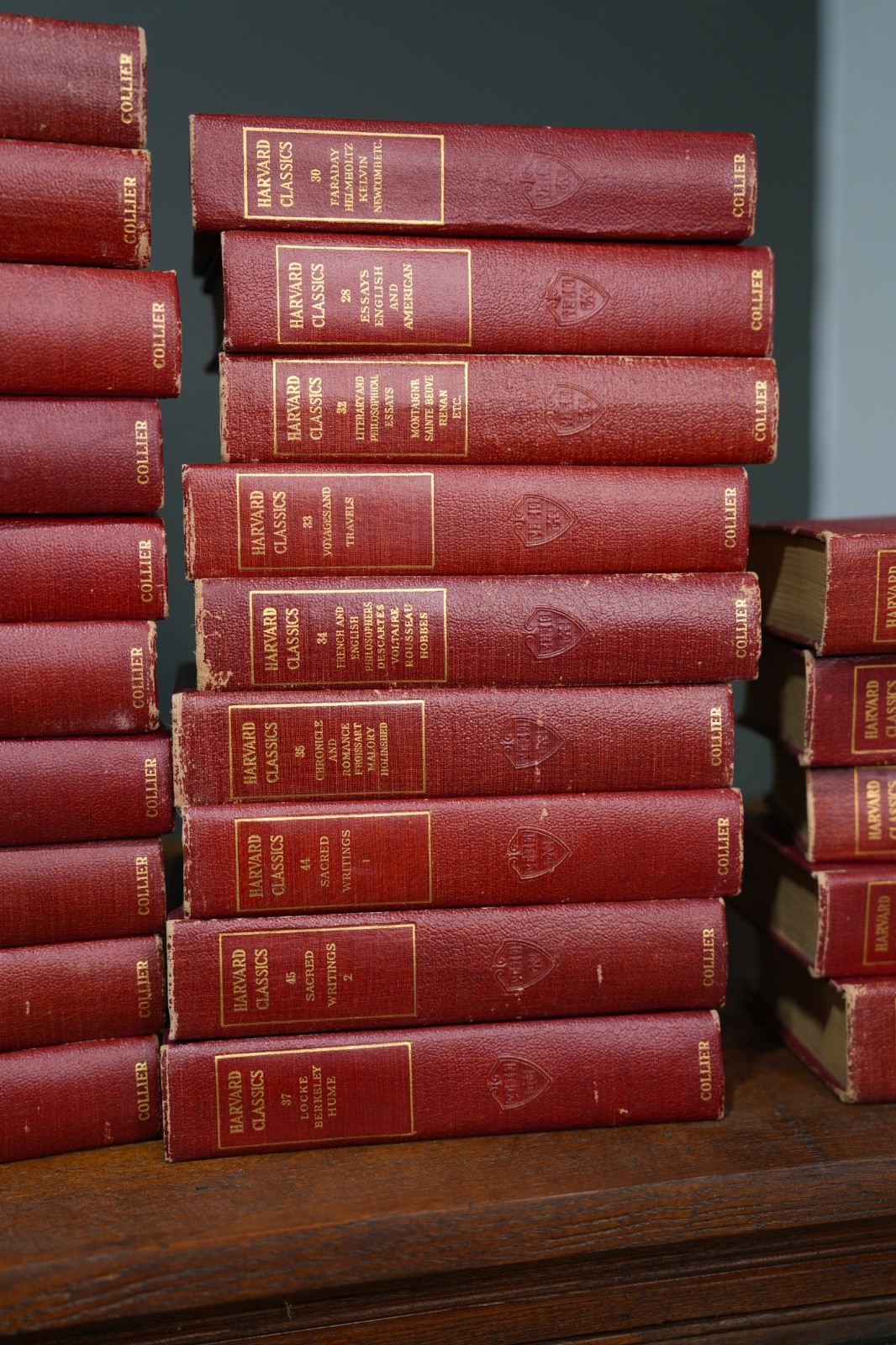 Harvard Classics 1909-1910 Collier 39 Volume Set Red Poetry Lectures Drama VTG