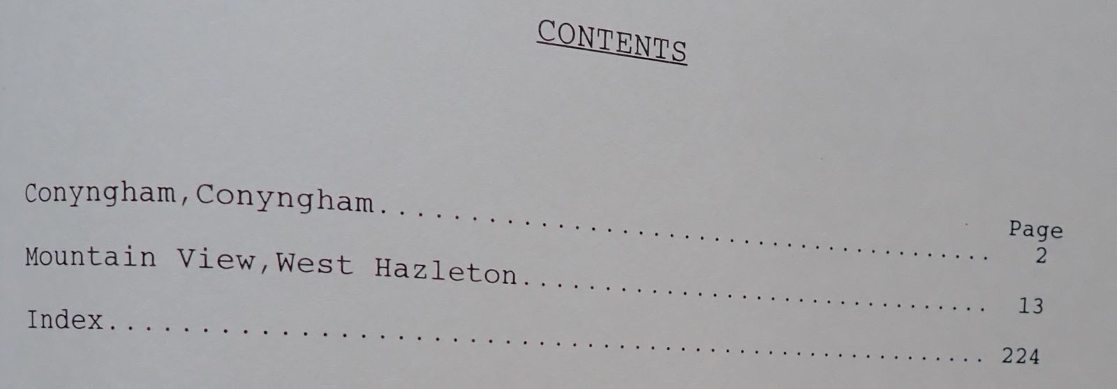 TOMBSTONE INSCRIPTIONS: LUZERNE COUNTY, PENNSYLVANIA PART III GENEALOGY