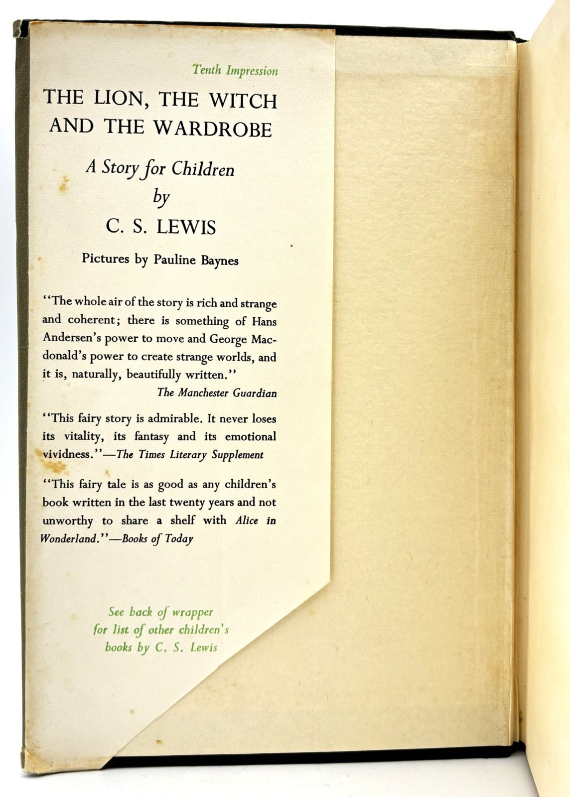 C S Lewis / The Lion the Witch and the Wardrobe 1st Edition 1969