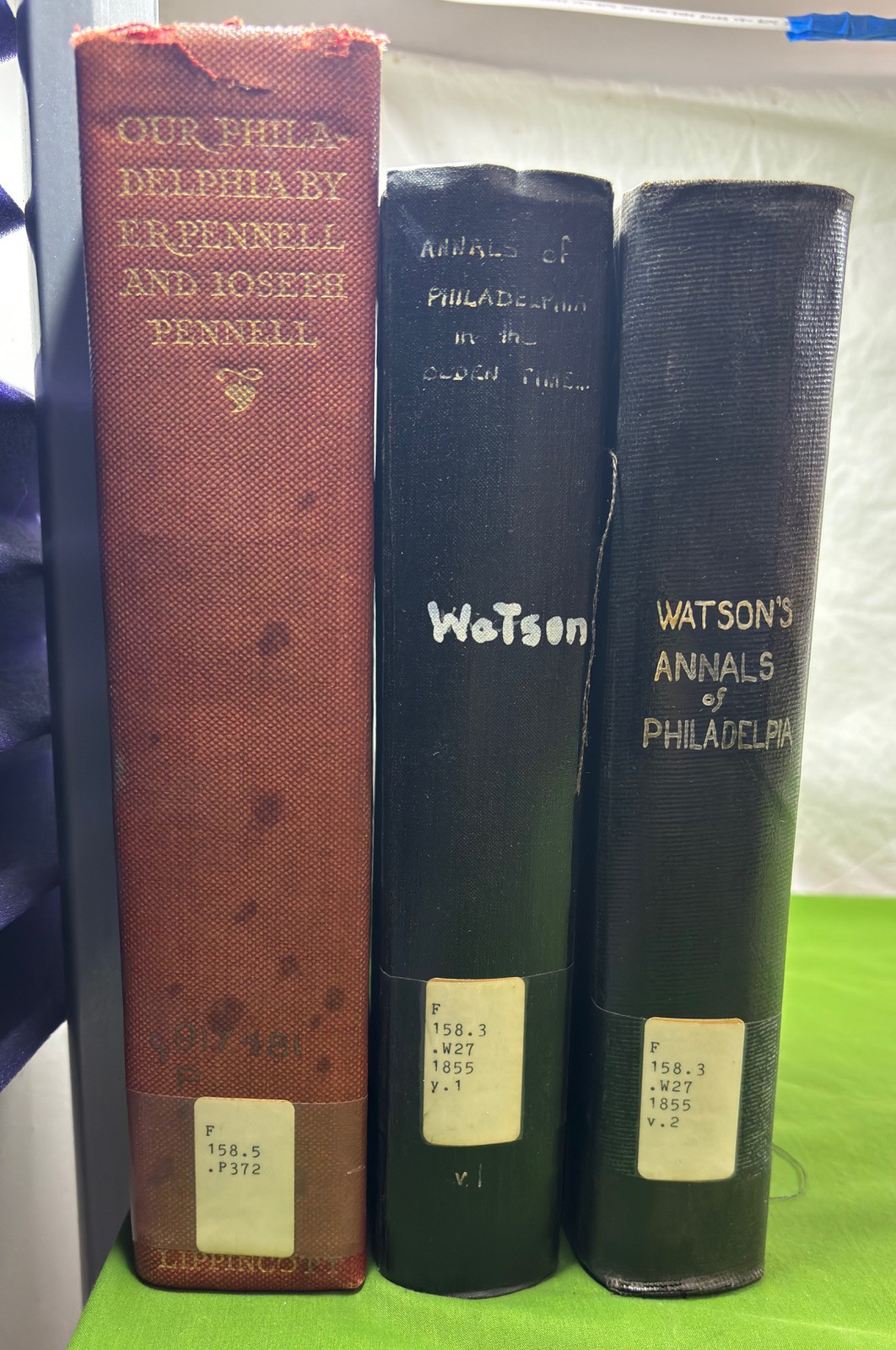 Antique Philadelphia History Books Lot Watson Annals 1855 Vol I II 