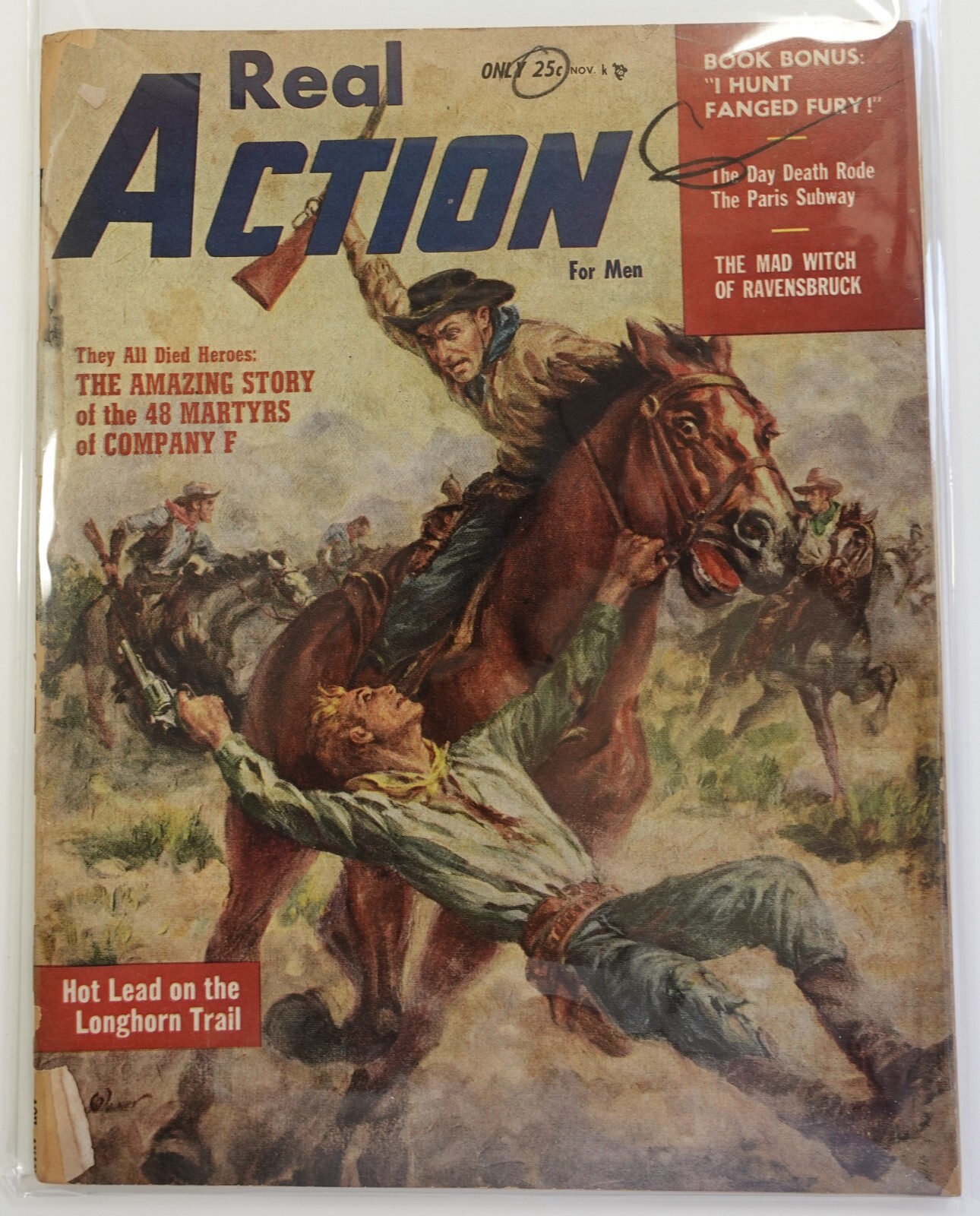 Real Action for Men Adventure Pulp Magazine Feminine Appeal Bonnie Parker 1957