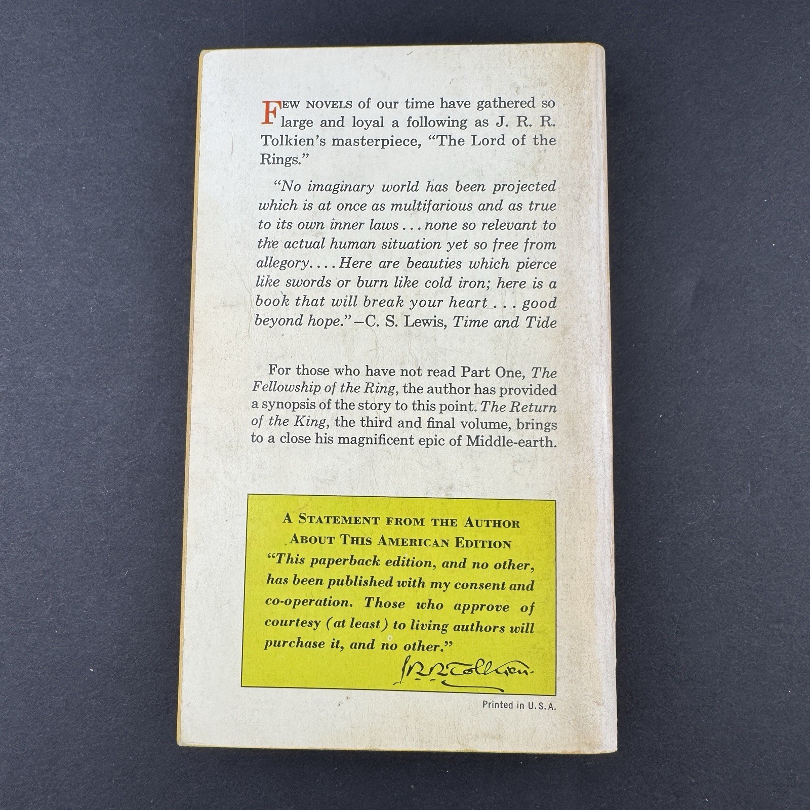 J.R.R. Tolkien Lord of the Rings 1967 Ballantine Paperback Set + B&W Slipcase