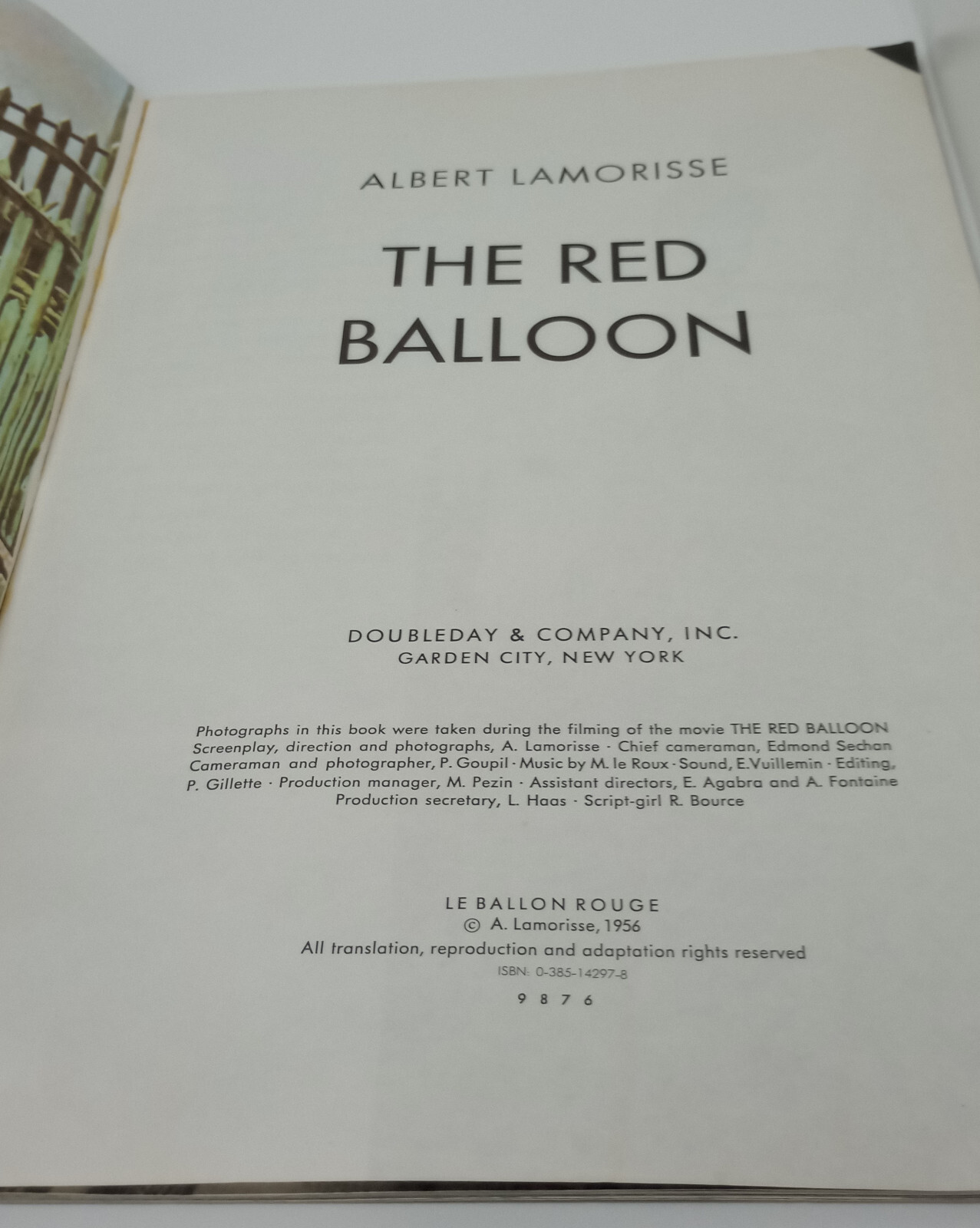 THE RED BALLOON ~ Albert Lamorisse, 1956 ~ Vintage Oversized Pbk ~Doubleday & Co