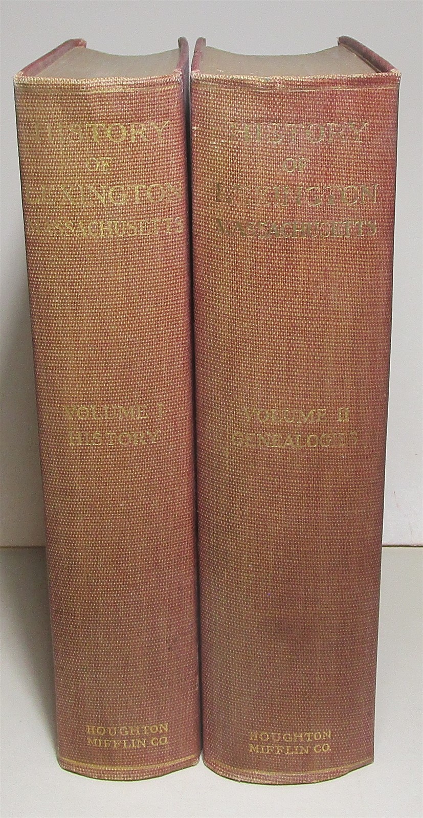 History of Lexington Massachusetts, 1913 2 vol. set with genealogy